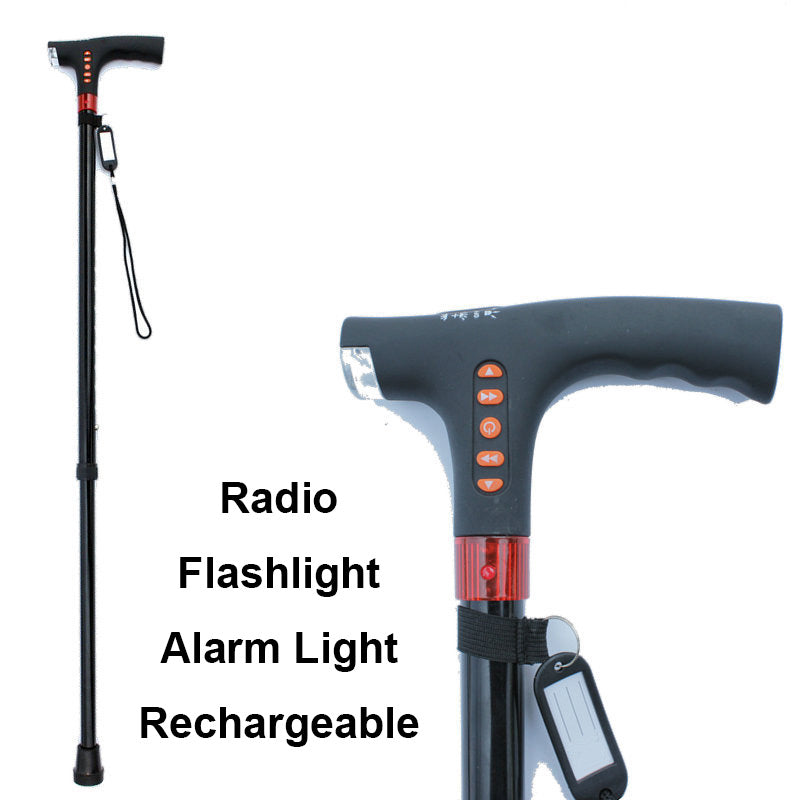 Sandsberg | Smart Walking Stick | LED Light with Fall Alarm | Black