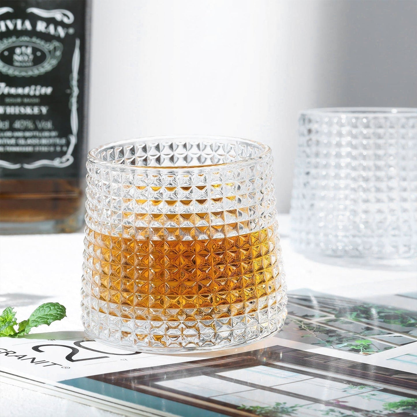 Drehbares Whiskyglas-Set