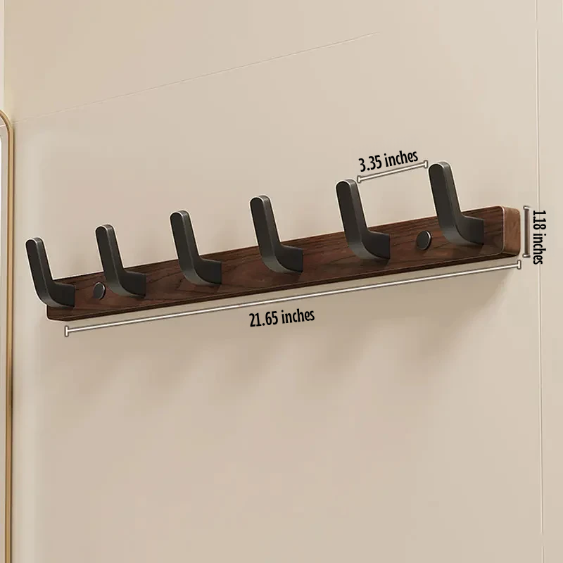 Minimalistischer Wandgarderobenhaken mit Garderobenhalter aus Holz und Metall