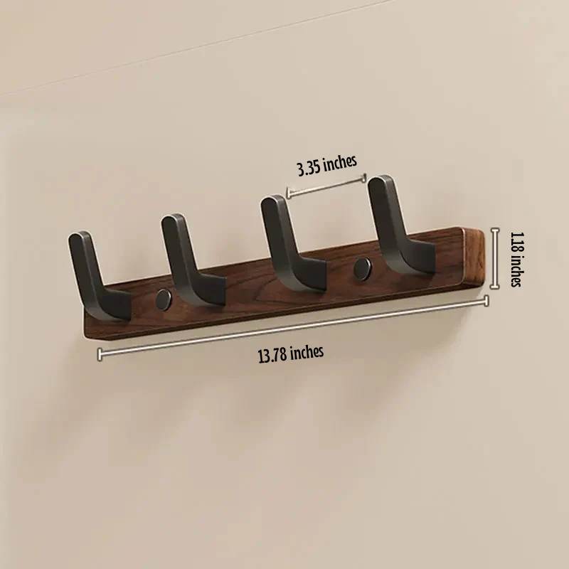 Minimalistischer Wandgarderobenhaken mit Garderobenhalter aus Holz und Metall