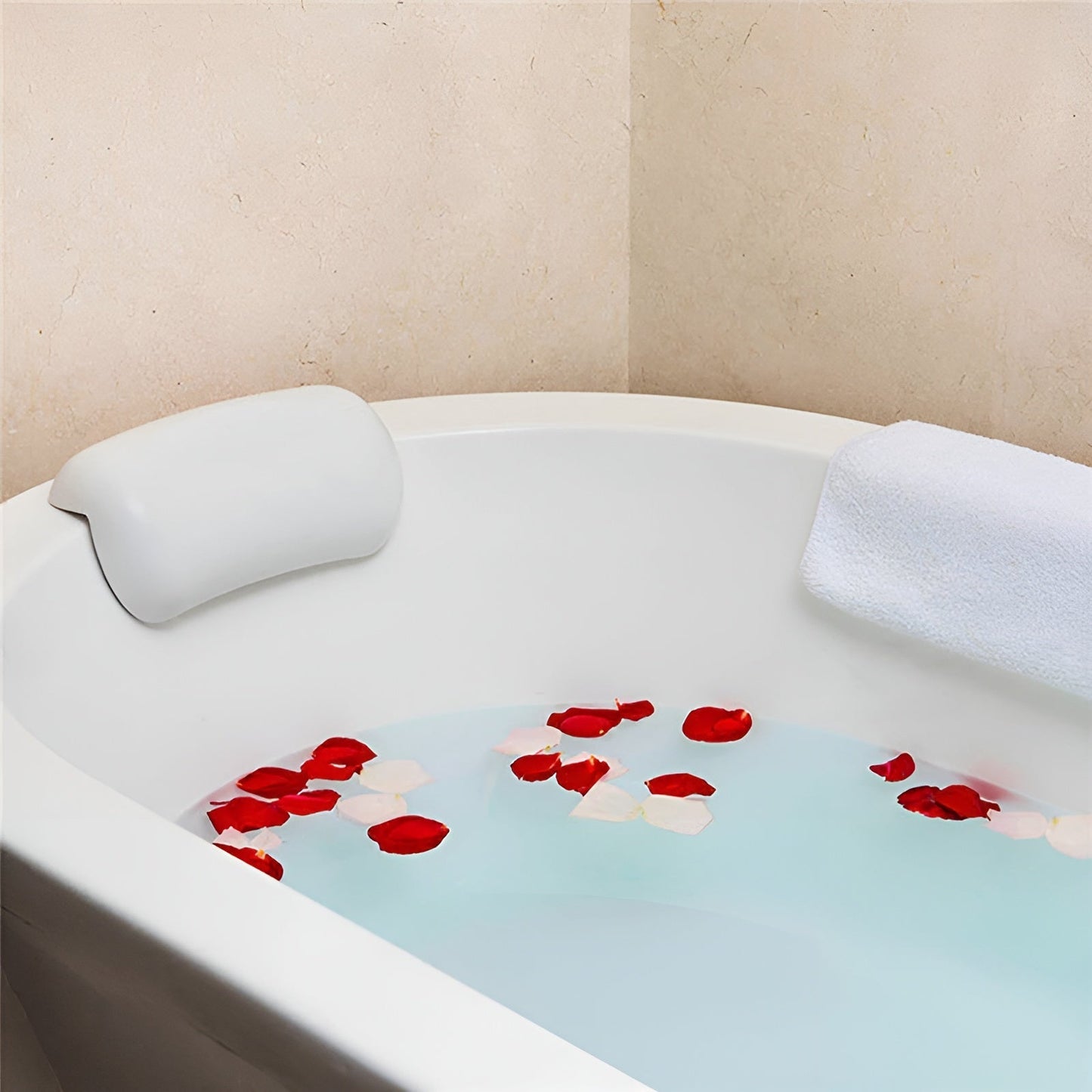 Badewannenkussen – Wasserdicht & Antirutsch | Zacht hoofd- en rugkussen van traagschuim met zuignappen