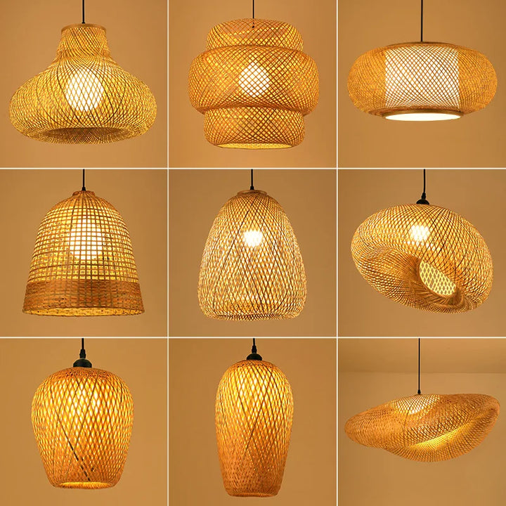 Handgemachte Rattan Pendelleuchte | Natürliche Beleuchtung für Wohnzimmer & Esszimmer | Gemütlicher Boho-Stil | Karnz