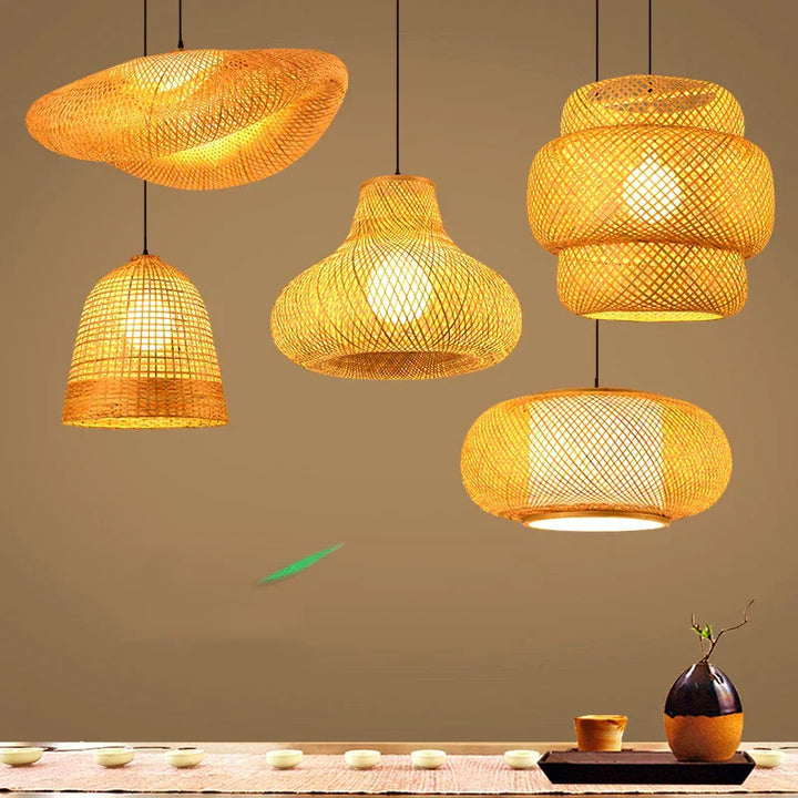 Handgefertigte Rattan-Pendelleuchte | Natürliches Licht für Wohn- und Esszimmer | Gemütlicher Boho-Stil