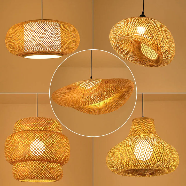Handgefertigte Rattan-Pendelleuchte | Natürliches Licht für Wohn- und Esszimmer | Gemütlicher Boho-Stil