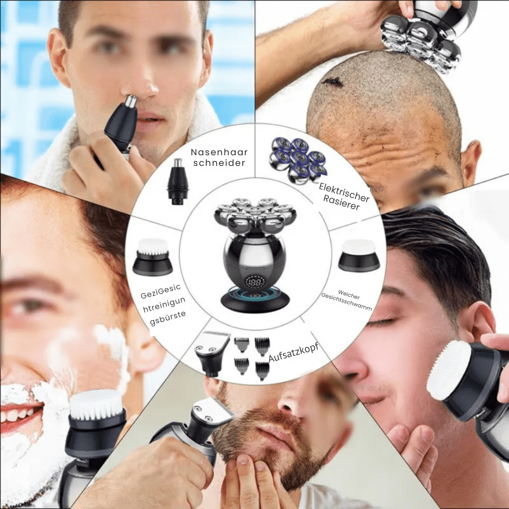 7D Elektrorasierer mit IP68-Wasserschutz und USB-Ladefunktion