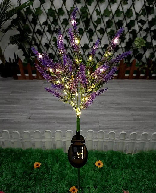 Solar LED Gartenblumen Leuchten - Dekorative Lavendel Außenleuchten für Garten und Terrasse, wasserdicht, energieeffizient | Karnz