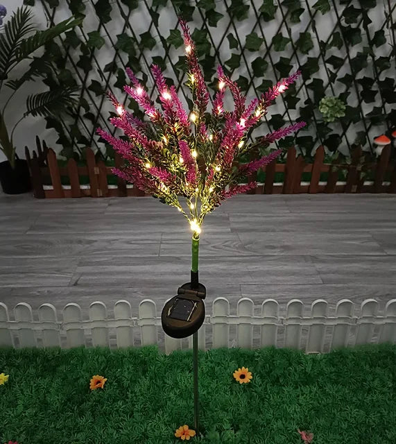 Solar LED Gartenblumen Leuchten - Dekorative Lavendel Außenleuchten für Garten und Terrasse, wasserdicht, energieeffizient | Karnz
