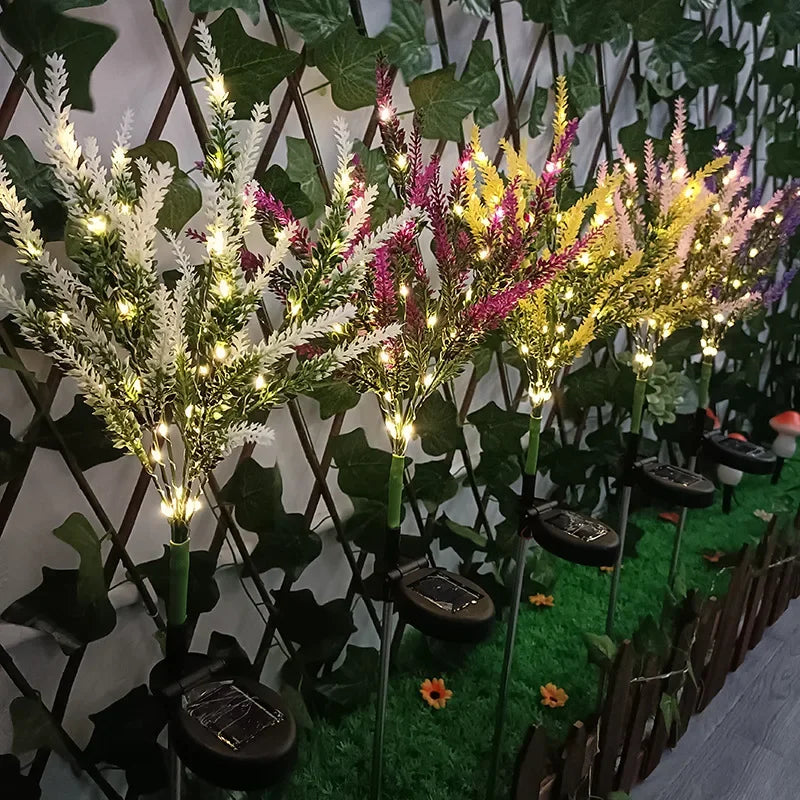 Solar LED Gartenblumen Leuchten - Dekorative Lavendel Außenleuchten für Garten und Terrasse, wasserdicht, energieeffizient | Karnz