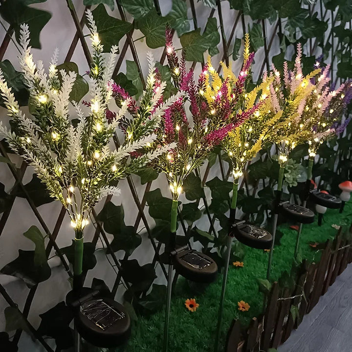 Solar LED Gartenblumen Leuchten - Dekorative Lavendel Außenleuchten für Garten und Terrasse, wasserdicht, energieeffizient | Karnz