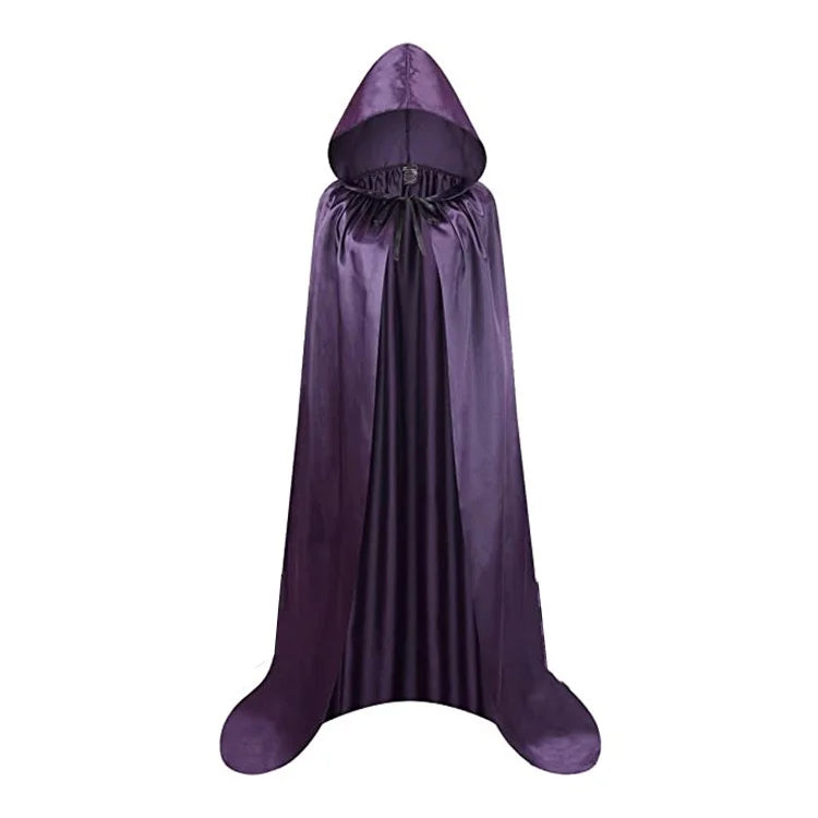 Schwarzer Umhang mit Kapuze – Langer Unisex Halloween- & Cosplay-Wickel | Karnz
