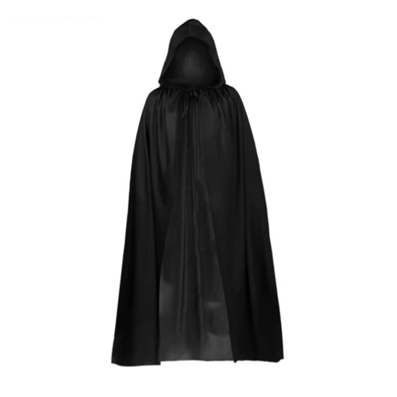 Schwarzer Umhang mit Kapuze – Langer Unisex Halloween- & Cosplay-Wickel | Karnz