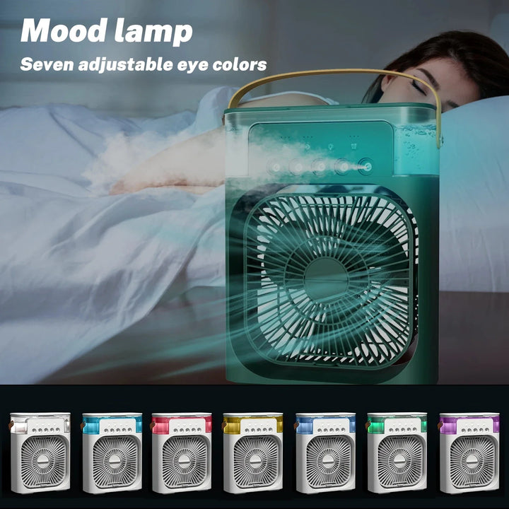 3-in-1 tragbarer Luftkühler mit Luftbefeuchter und LED-Nachtlichtern | Karnz