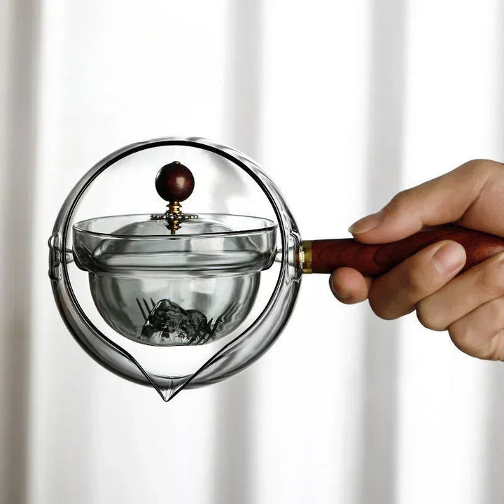 Rotary Glas Teekanne mit Sieb. | Karnz