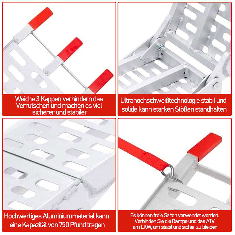 Auffahrrampe Klappbar 340kg Faltbare Alu Verladerampe Motorrad | Karnz