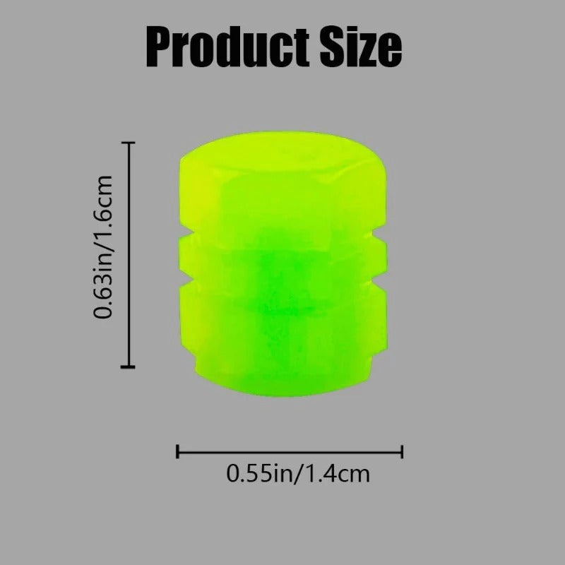 20-Pack Neongrüne Glow-Reifendruckkappen – Keine Batterie erforderlich, Universelle Passform Karnz