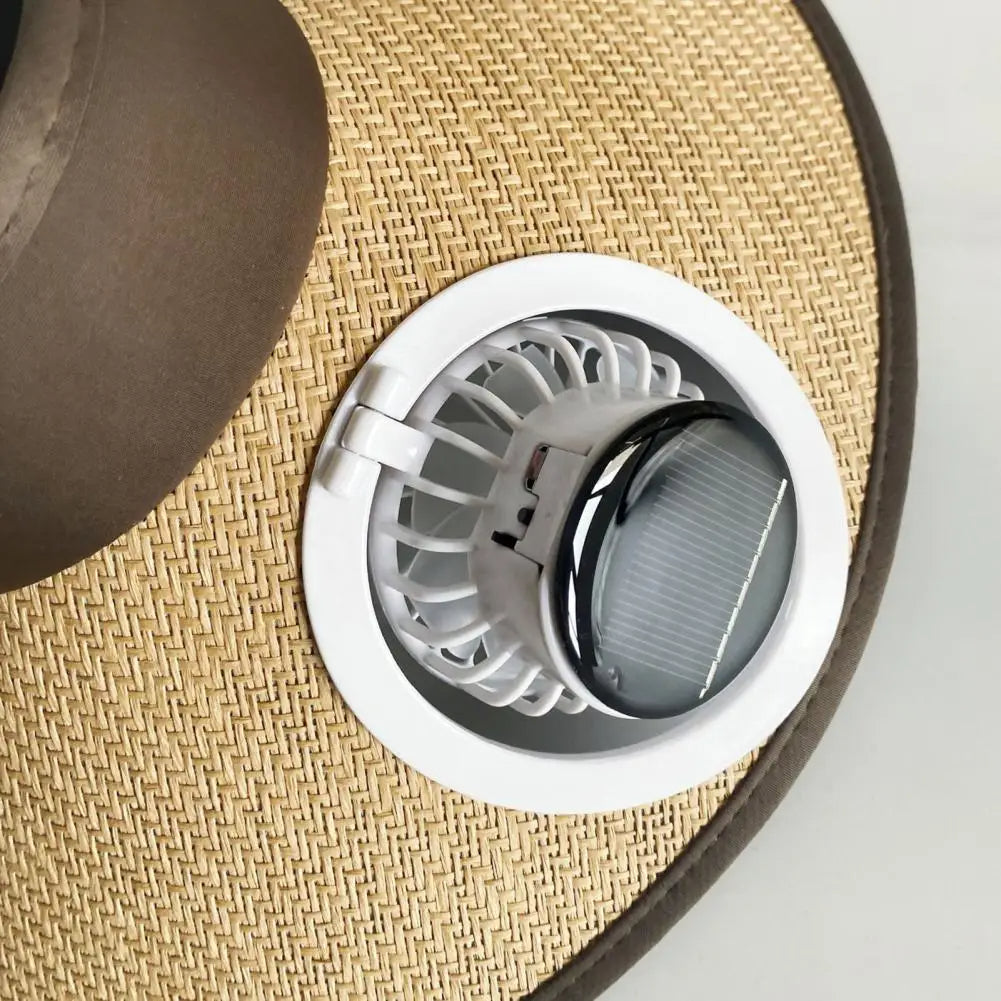Breiter Rand Sonnenhut mit solarbetriebenem Ventilator | Karnz