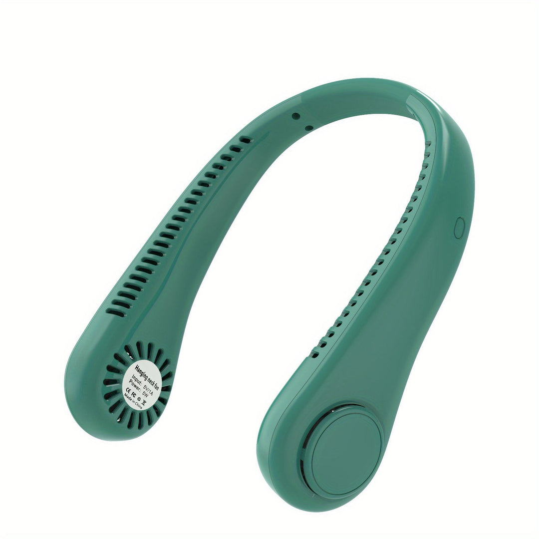 1pc Tragbarer Nackenventilator Elektrischer Drahtloser Ventilator Wiederaufladbarer USB Mini Ventilator Blattloser Persönlicher Ventilator Hängender Nacken Kühler Für Outdoor-Sportarten | Karnz