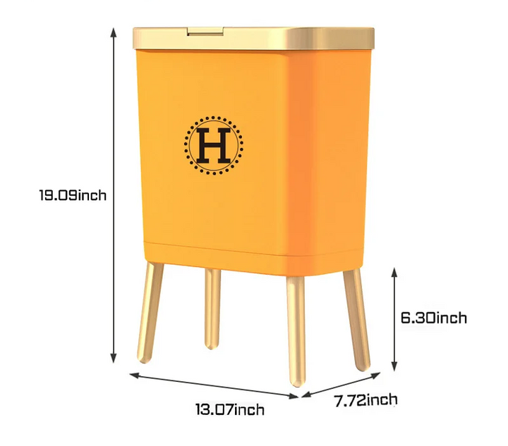 GoldenSlim Moderner Mülleimer mit Deckel Karnz