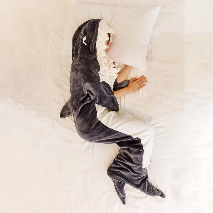 Plüsch Hai Decken Hoodie – Bequem tragbare Decke