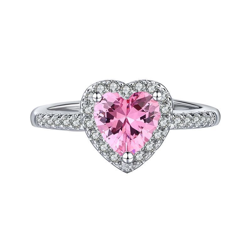 Diamant-Liebes-Pfirsichherz-Ring