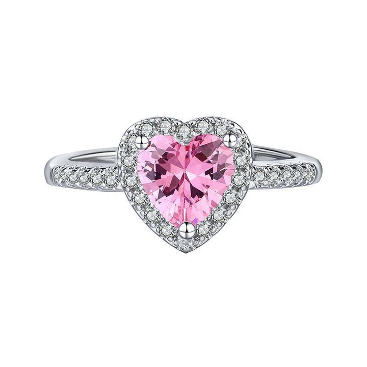 Diamant-Liebes-Pfirsichherz-Ring