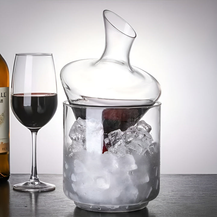 Wein Dekanter mit schneller Belüftung – Elegantes Wasserfalldesign aus Glas | Für intensiveres Aroma und stilvollen Weingenuss | Karnz
