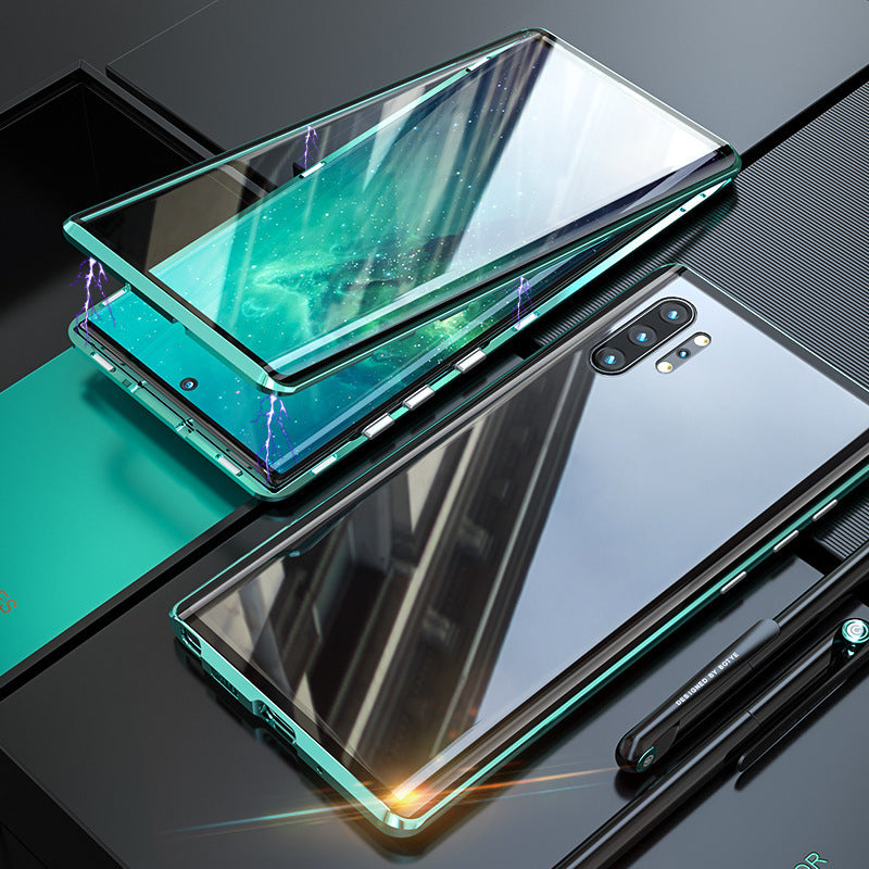 Magnetische, doppelseitige Handyhülle aus gehärtetem Glas für Samsung und iPhone