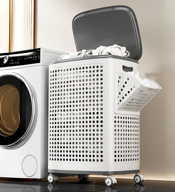 GlideEase Laundry Bin — Müheloses Wäschetragen ohne Rückenschmerz für ordentliche, frische Kleidung | Karnz