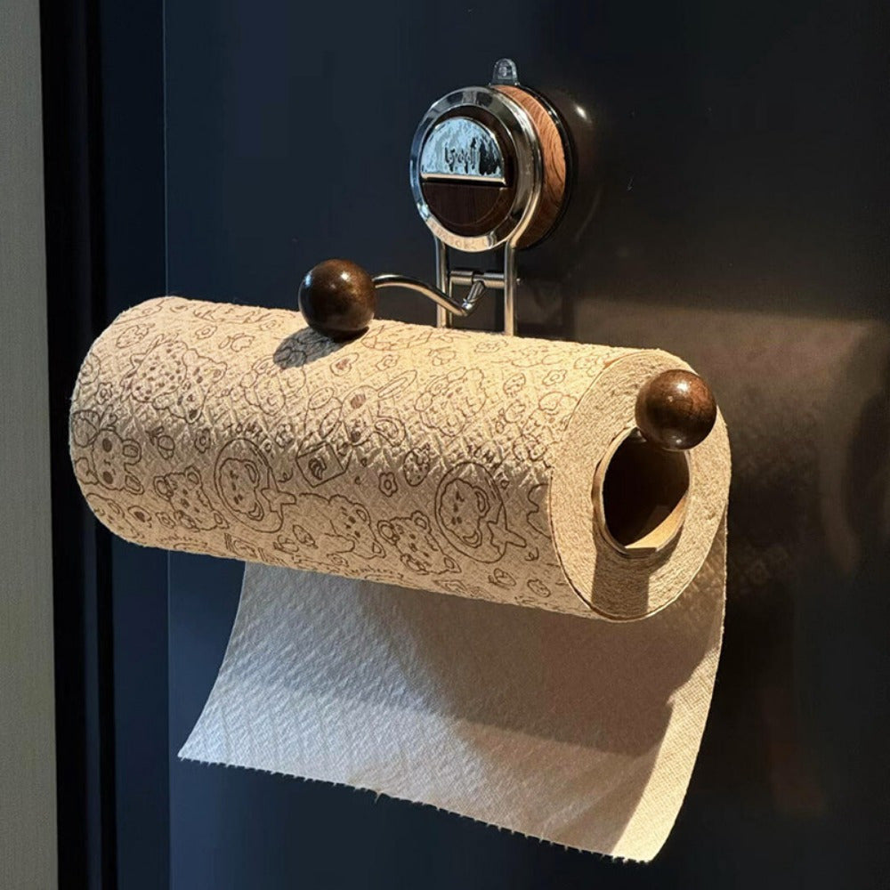 KeukenGrip Rollhalter aus Edelstahl mit Saugfuß | Karnz
