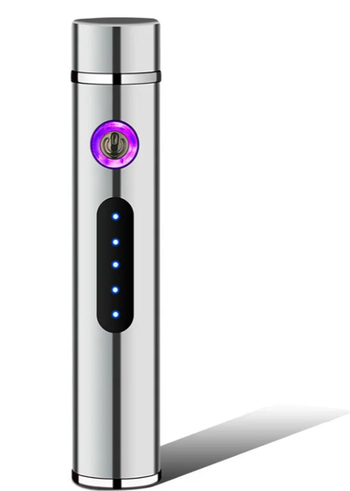Karnz | Voltrino Zylinder USB-Feuerzeug | Doppelbogen-Technologie | Wiederaufladbar & winddicht | Edelmetallgehäuse für Männer