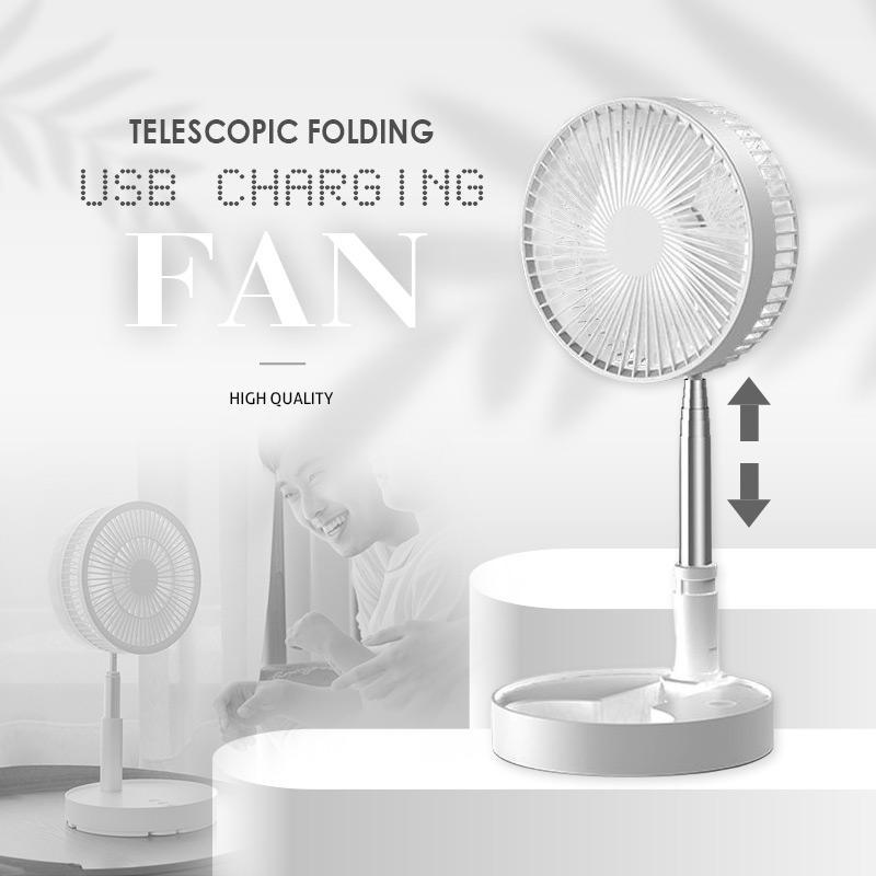 Wiederaufladbarer, faltbarer USB-Teleskopventilator – leise, 180° einstellbar, 4 Geschwindigkeitsstufen, tragbar ✨ | Karnz
