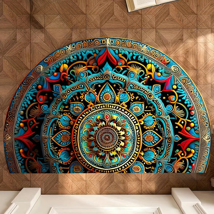 Fußmatte, halbrunder Teppich mit Mandala-Muster