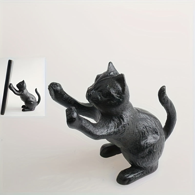 VintageCat - Rustikale Gusseisen-Buchstützen für stilvolle Innenräume Karnz