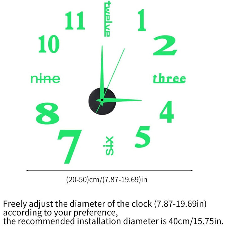 Luminous Rahmlose 3D Wanduhr Karnz