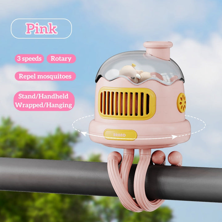 USB wiederaufladbarer tragbarer Mückenabwehr Kinderwagenventilator | Karnz