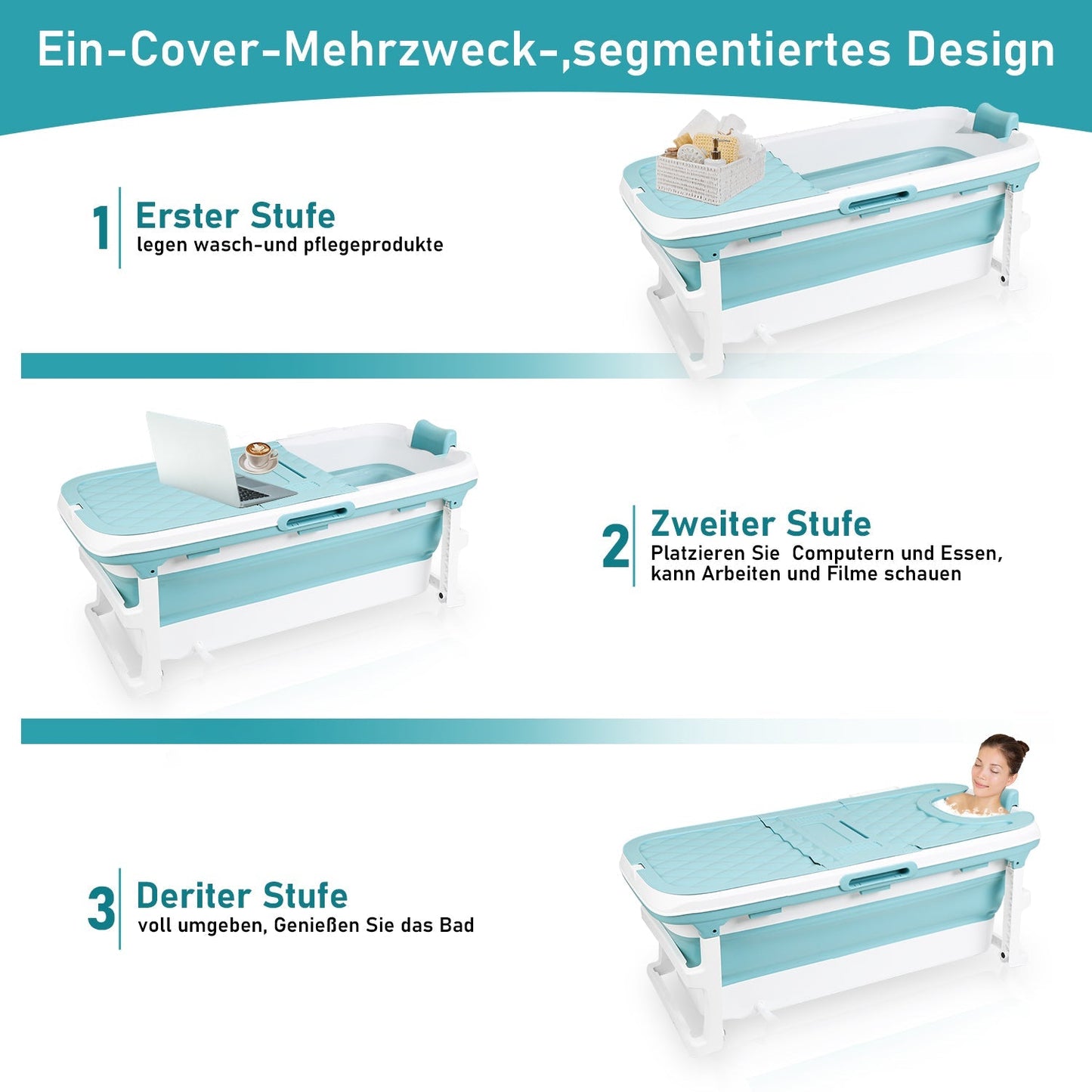 Faltbare Badewanne mit Abdeckung | Karnz