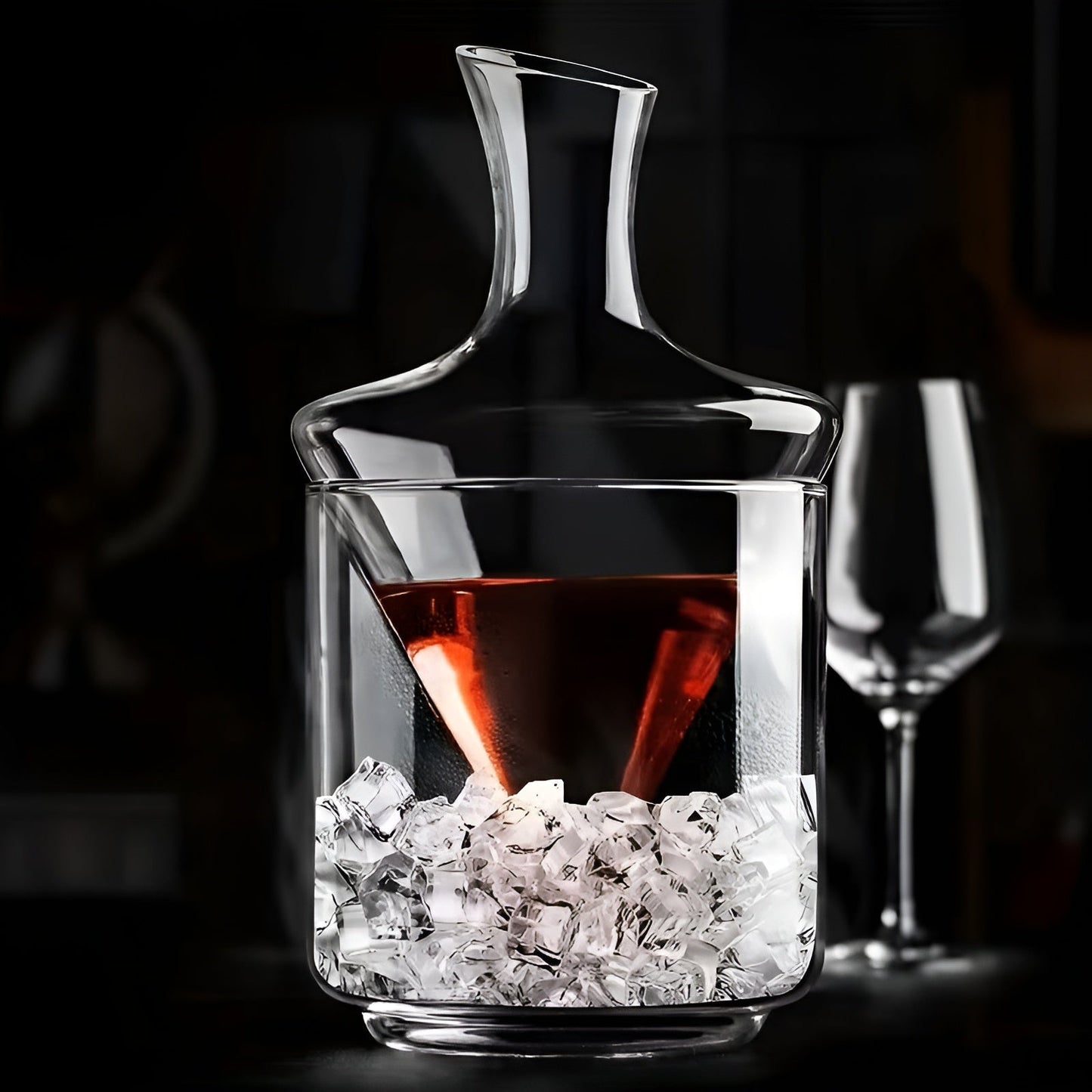 Weindekanter mit Schnellbelüftung – Elegantes Wasserfall-Design aus Glas | Für intensiveres Aroma und stilvollen Weingenuss