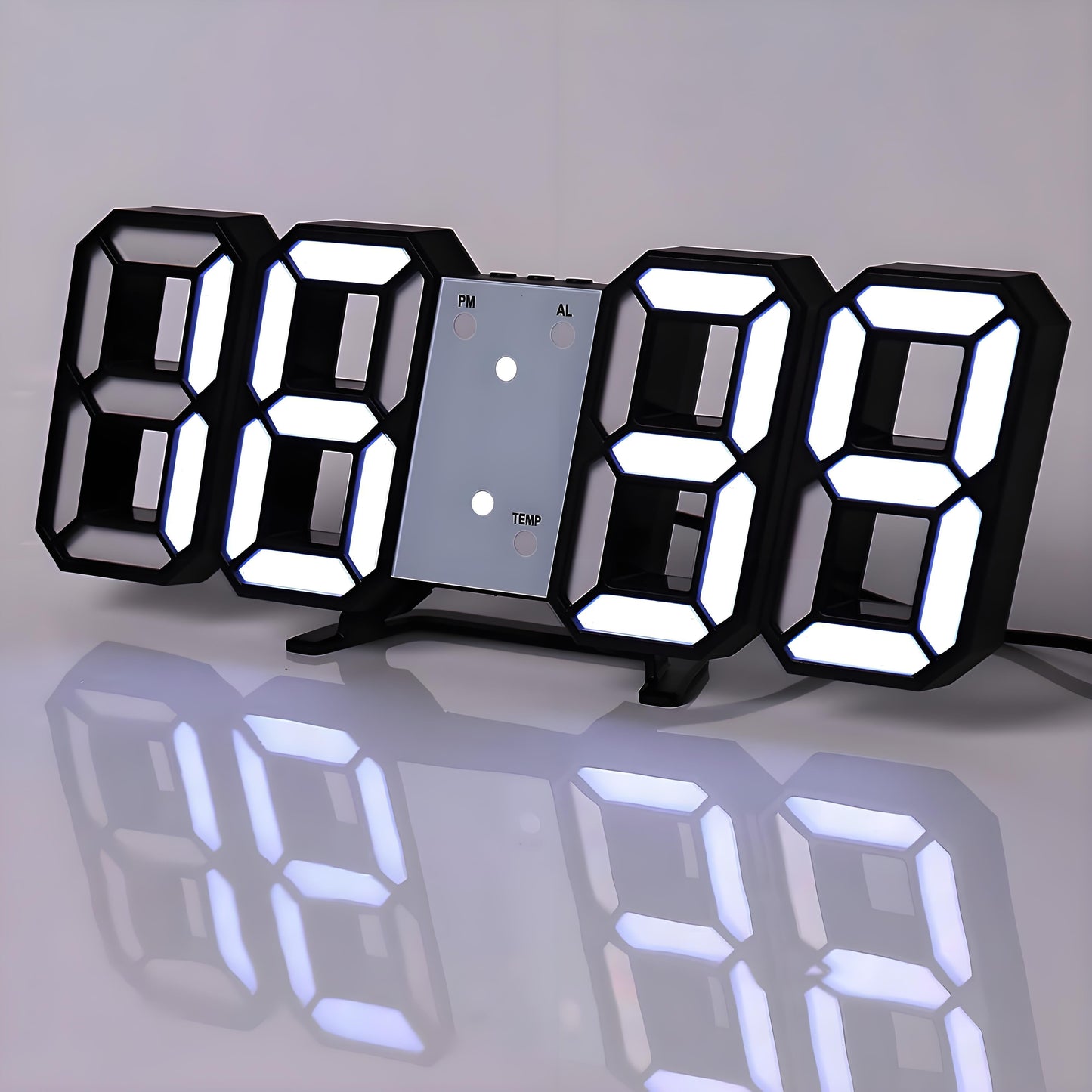 TimeSphere LED 3D Digitaluhr mit Kalender und Temperaturanzeige | Karnz