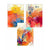 Abstraktes, farbenfrohes Set aus 3 Wandbildern in Orange, Rosa und Rot