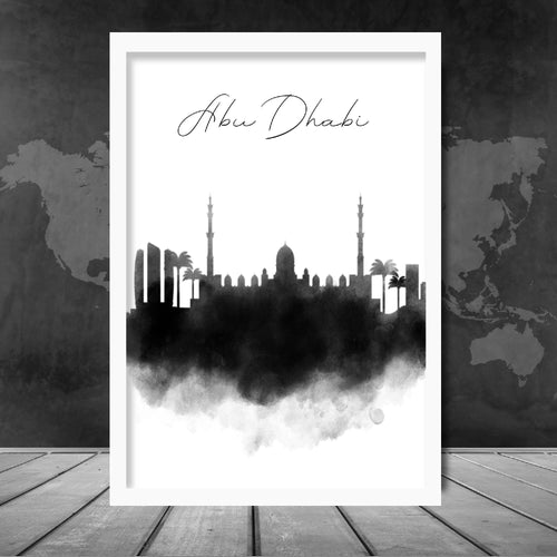 Abu Dhabi Aquarell-Skyline-Stadtansicht-Druck