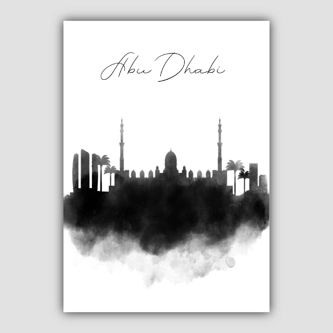 Abu Dhabi Aquarell-Skyline-Stadtansicht-Druck