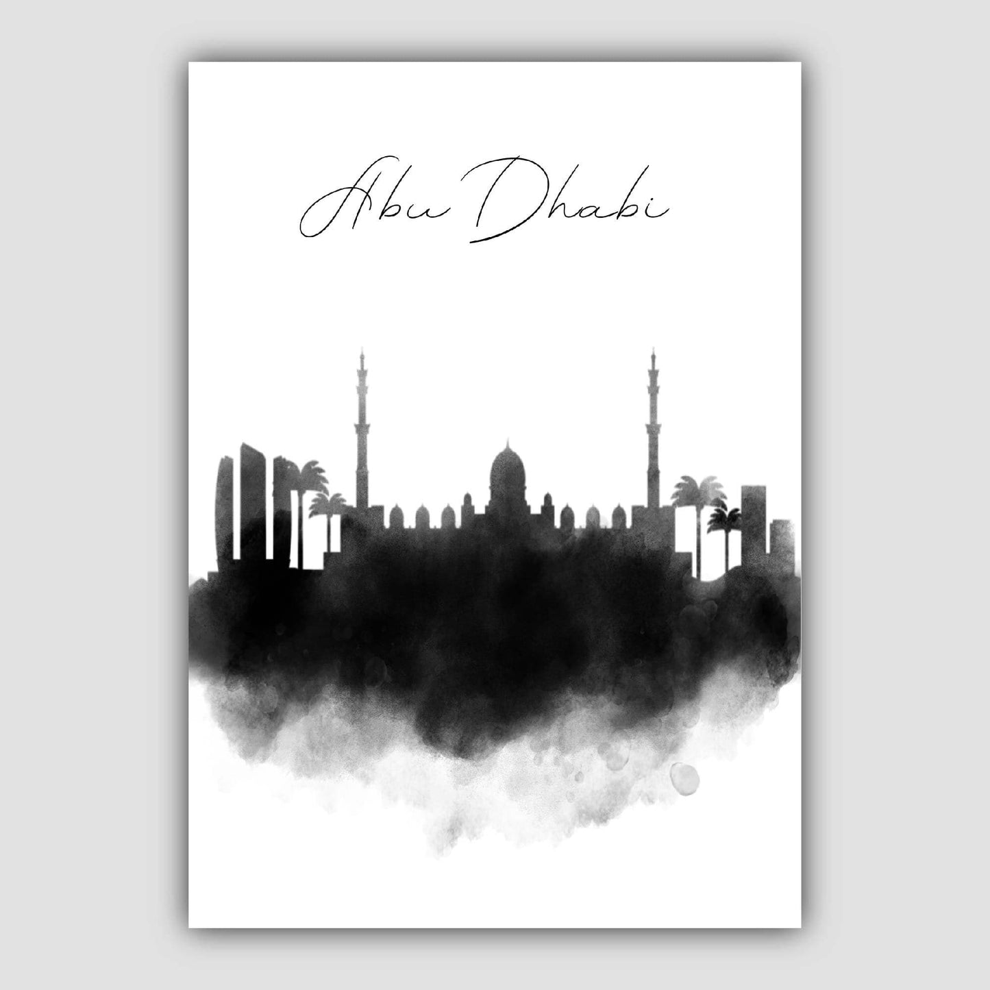 Abu Dhabi Aquarell-Skyline-Stadtansicht-Druck