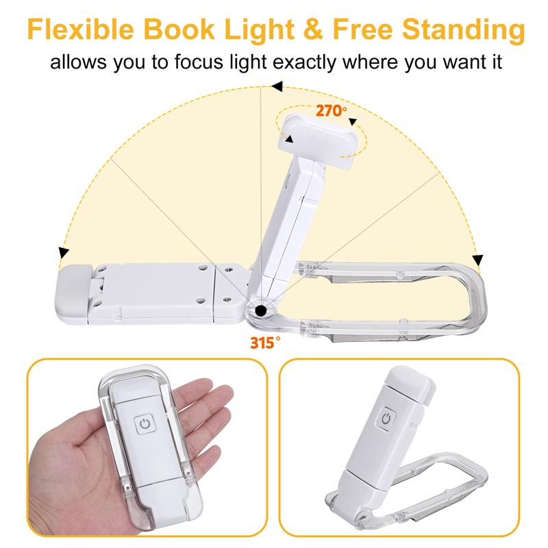 LED USB wiederaufladbare Buchleselampe Helligkeit einstellbar Augenschutz
