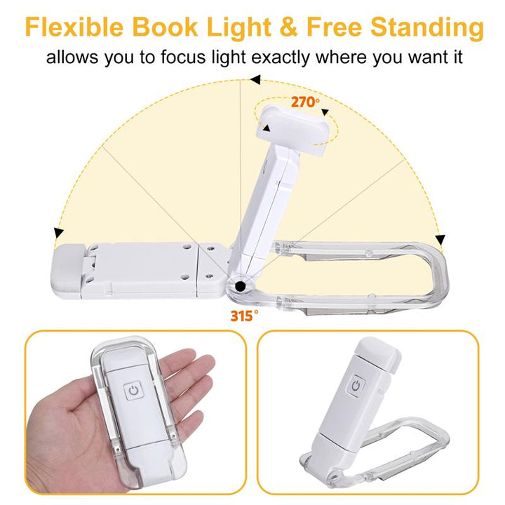 LED USB wiederaufladbare Buchleselampe Helligkeit einstellbar Augenschutz