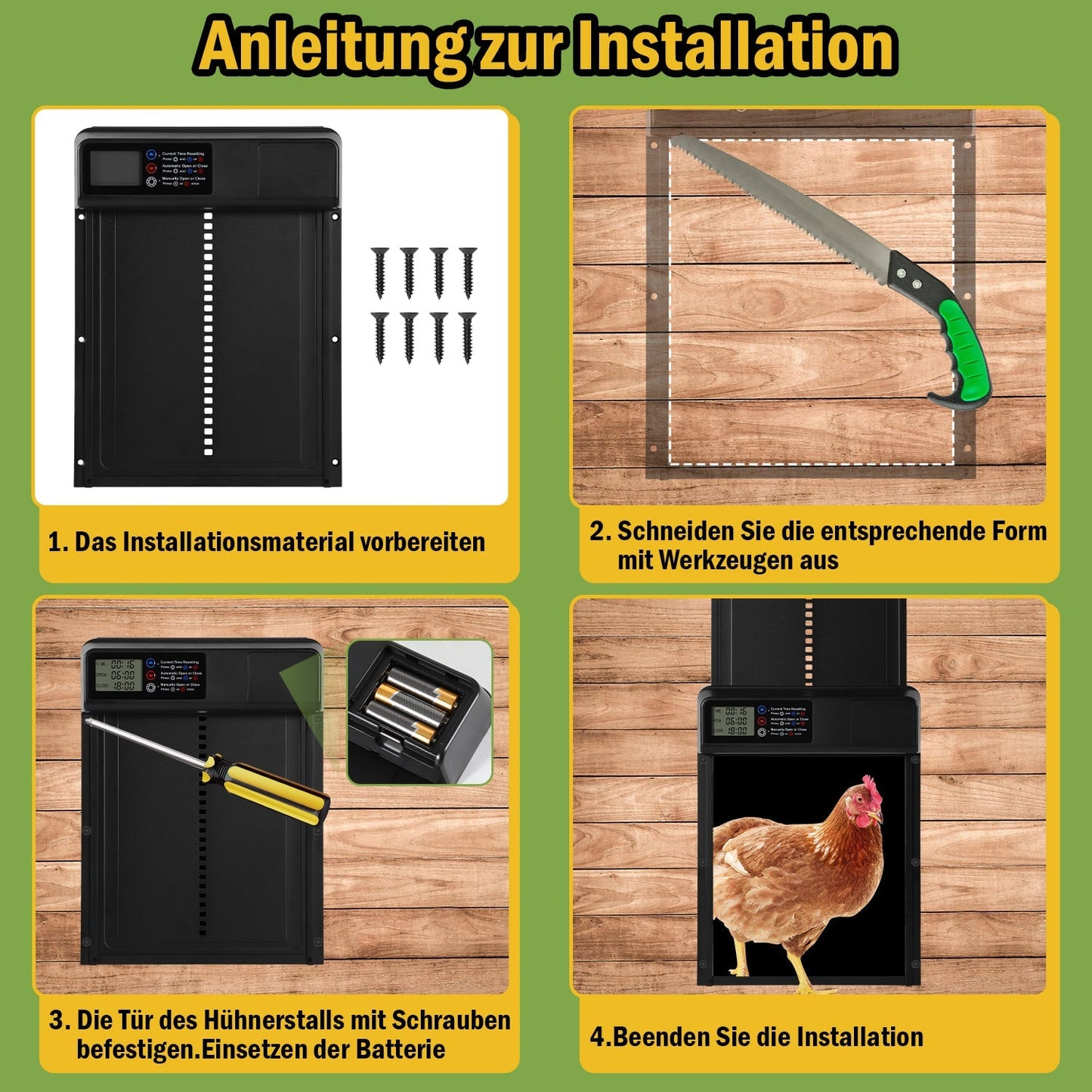 Hühnerklappe Automatische Zeitschaltuhr | Karnz