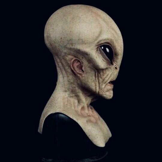 Alien-Maske | Realistisches Halloween-Kostümzubehör | Karnz