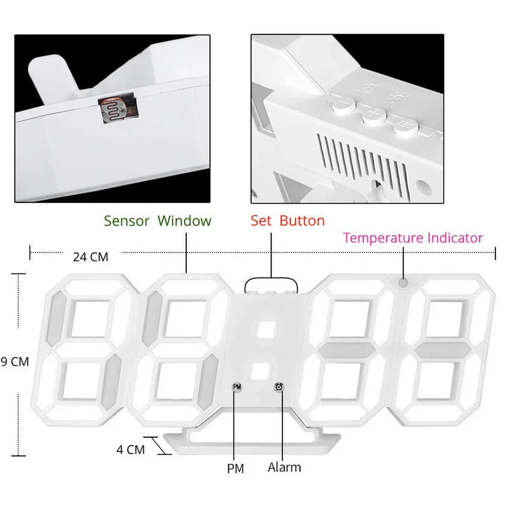 ClariTime 3D LED-Wanduhr — Deine stressfreie Zeit in strahlender Klarheit jederzeit erkennen | Karnz