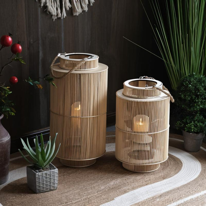 Imitation Bamboo LED Kerzenlaterne Karnz