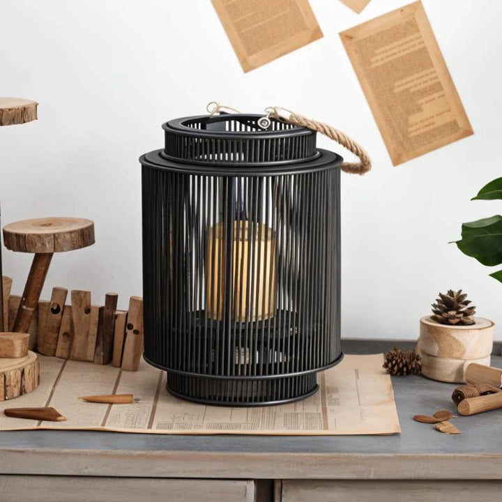 Imitation Bamboo LED Kerzenlaterne Karnz