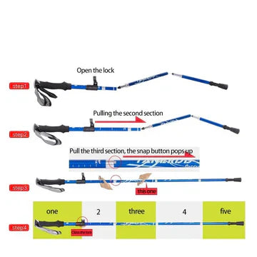 Verstellbare Trekkingstöcke – Faltbarer Teleskopstock
